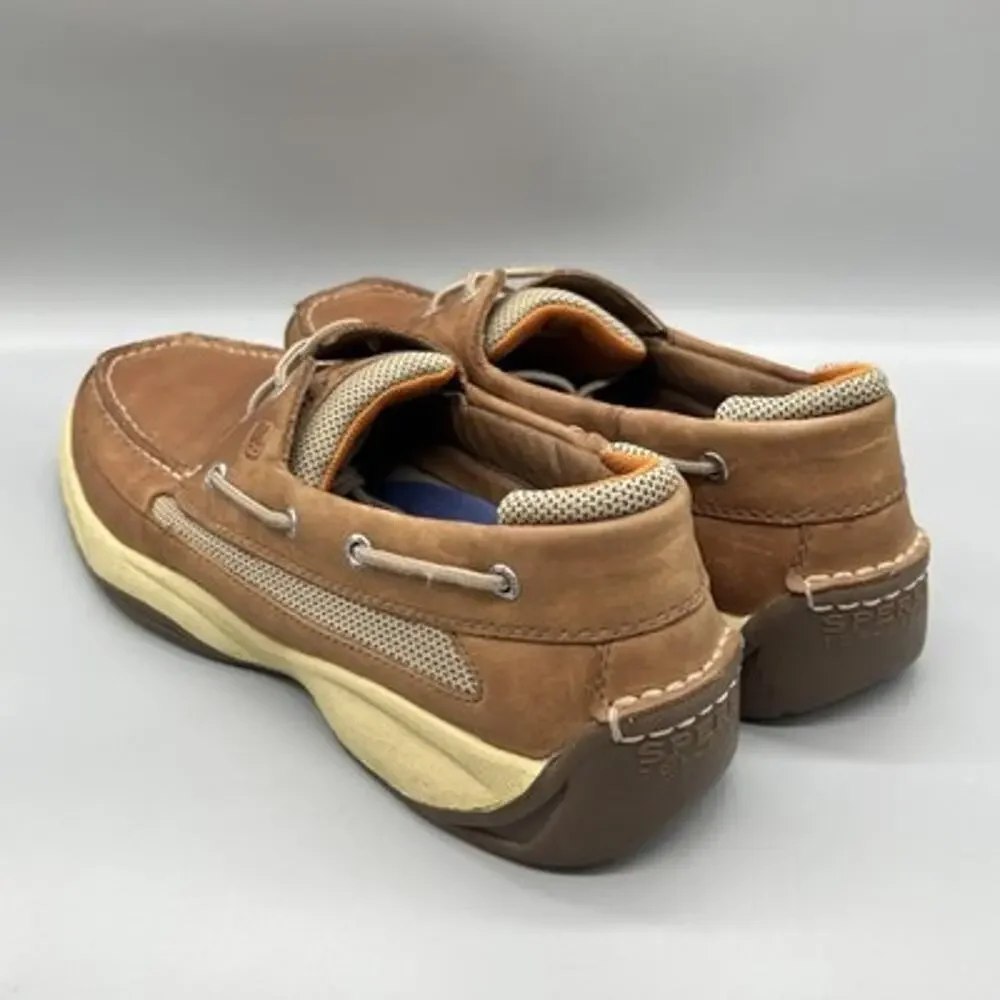 Sperry Shoes Mens 13 Brown Leather Top Sider Boat Deck Moc Toe Casual Comfort